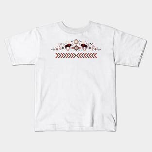 Native American Pattern with Bisons Kids T-Shirt